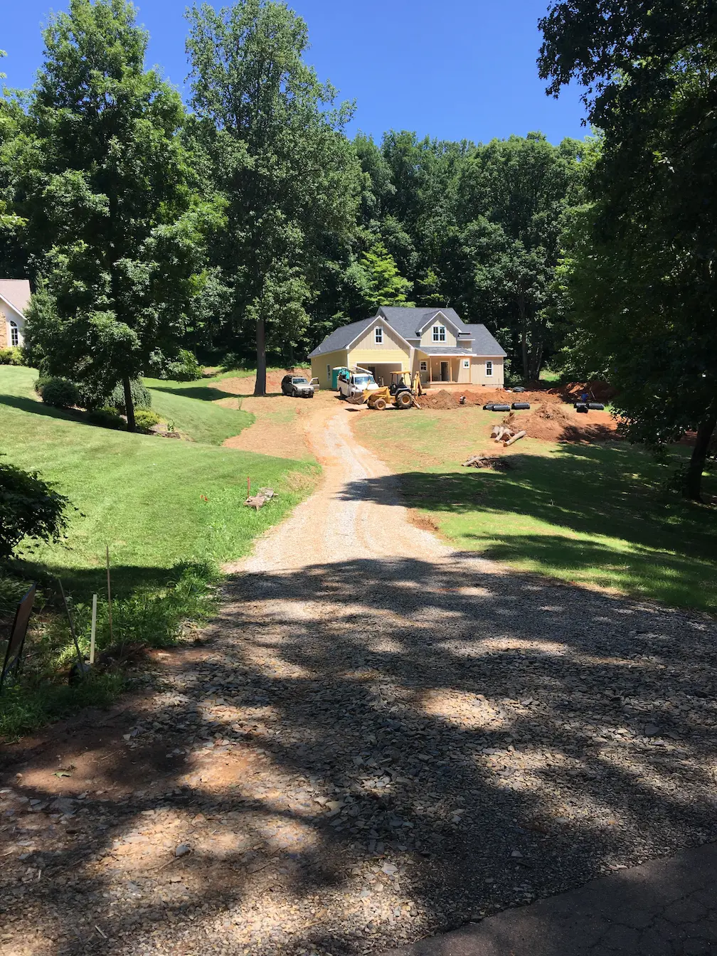 beautiful home tucked back into the woods